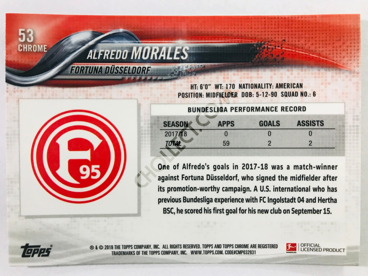 Alfredo Morales - Fortuna Dusseldorf 2018-19 Topps Chrome Bundesliga #53