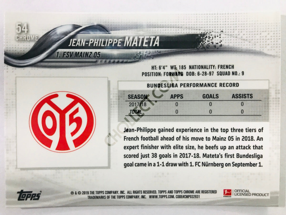 Jean-Philippe Mateta - 1. FSV Mainz 05 2018-19 Topps Chrome Bundesliga #54