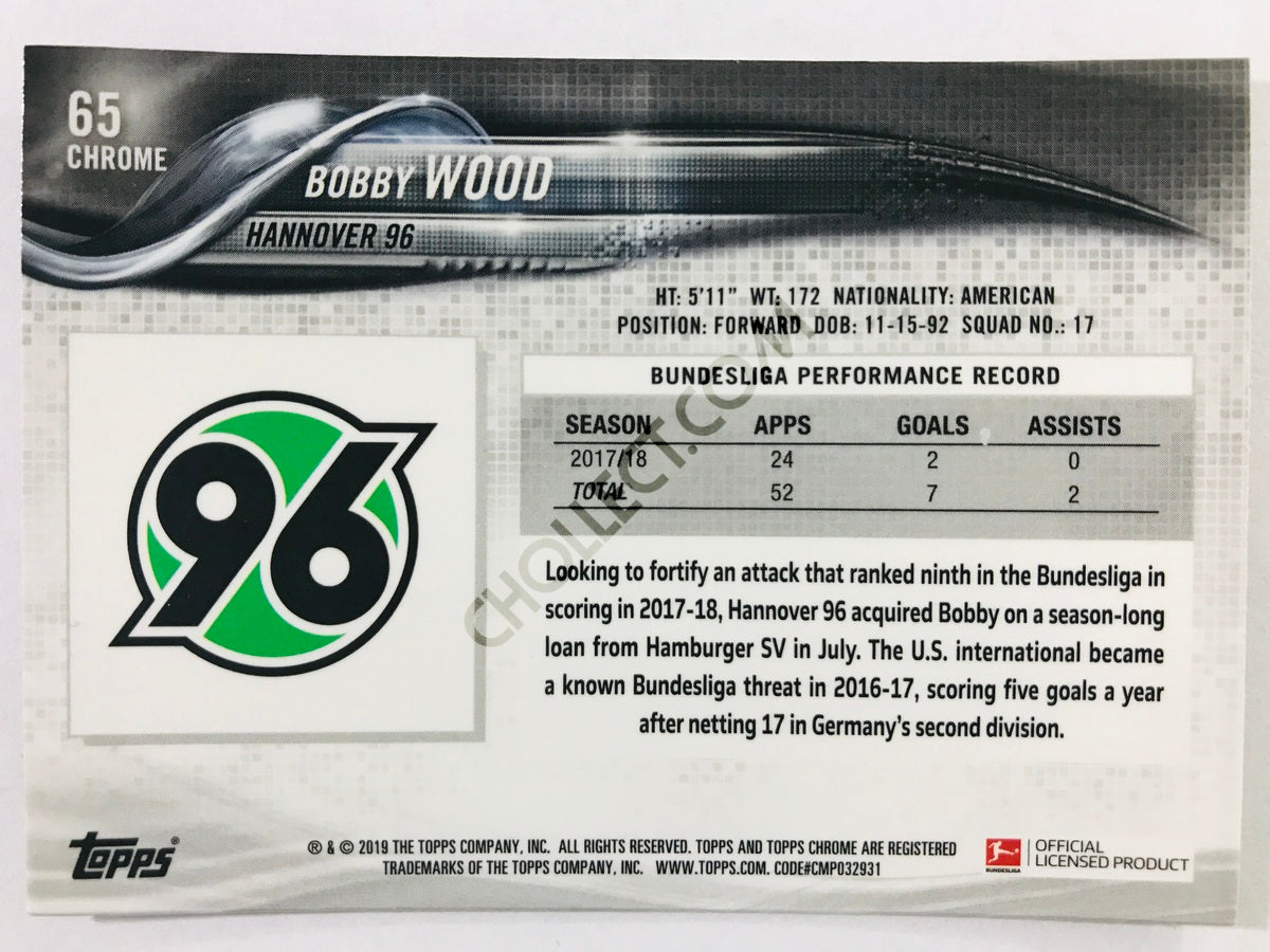 Bobby Wood - Hannover 96 2018-19 Topps Chrome Bundesliga #65