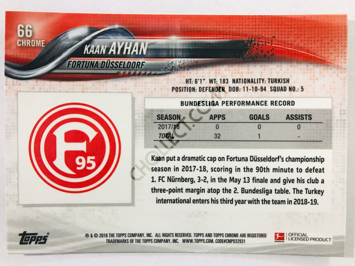 Kaan Ayhan - Fortuna Dusseldorf 2018-19 Topps Chrome Bundesliga #66