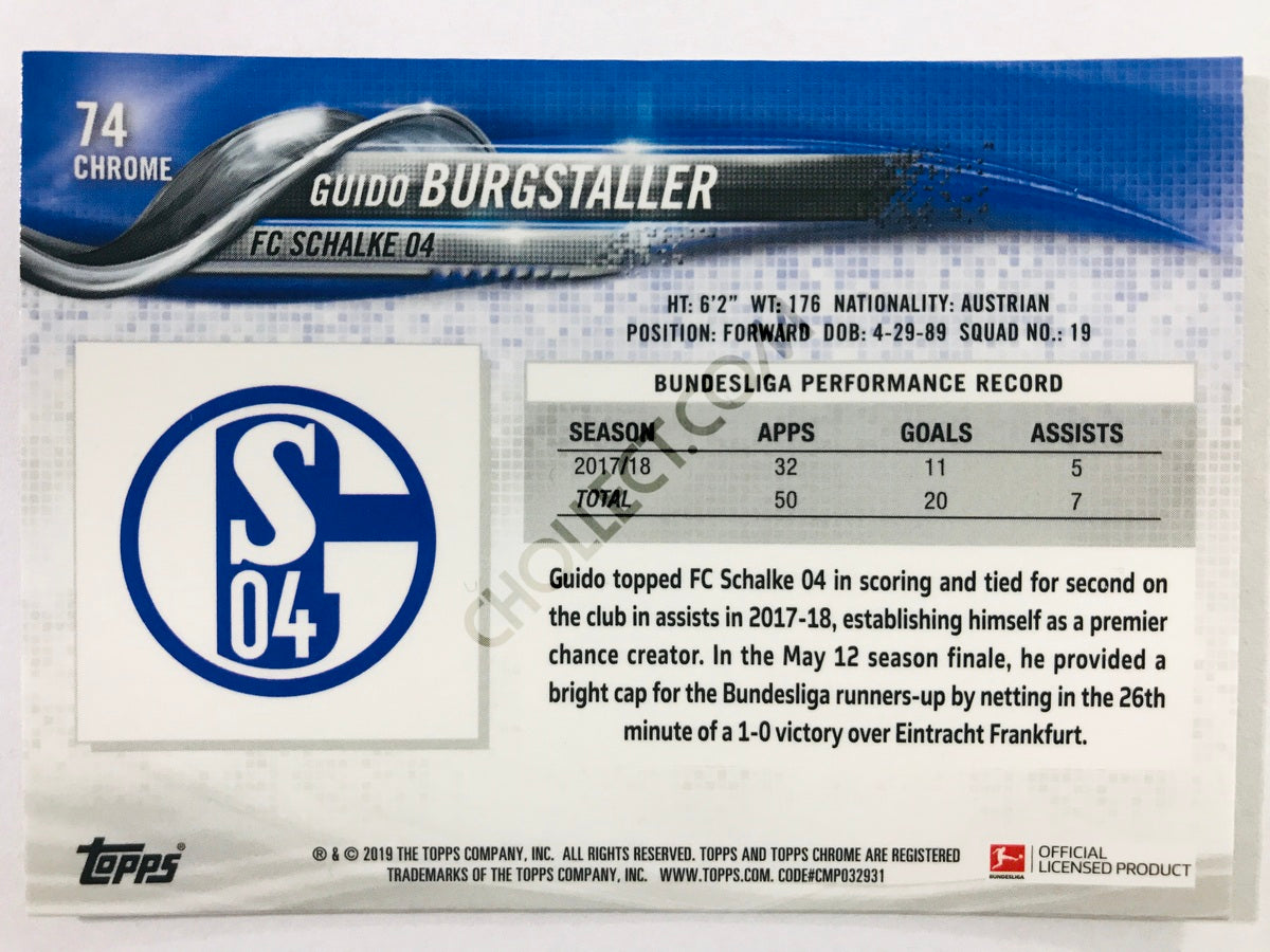 Guido Burgstaller - FC Schalke 04 2018-19 Topps Chrome Bundesliga #74