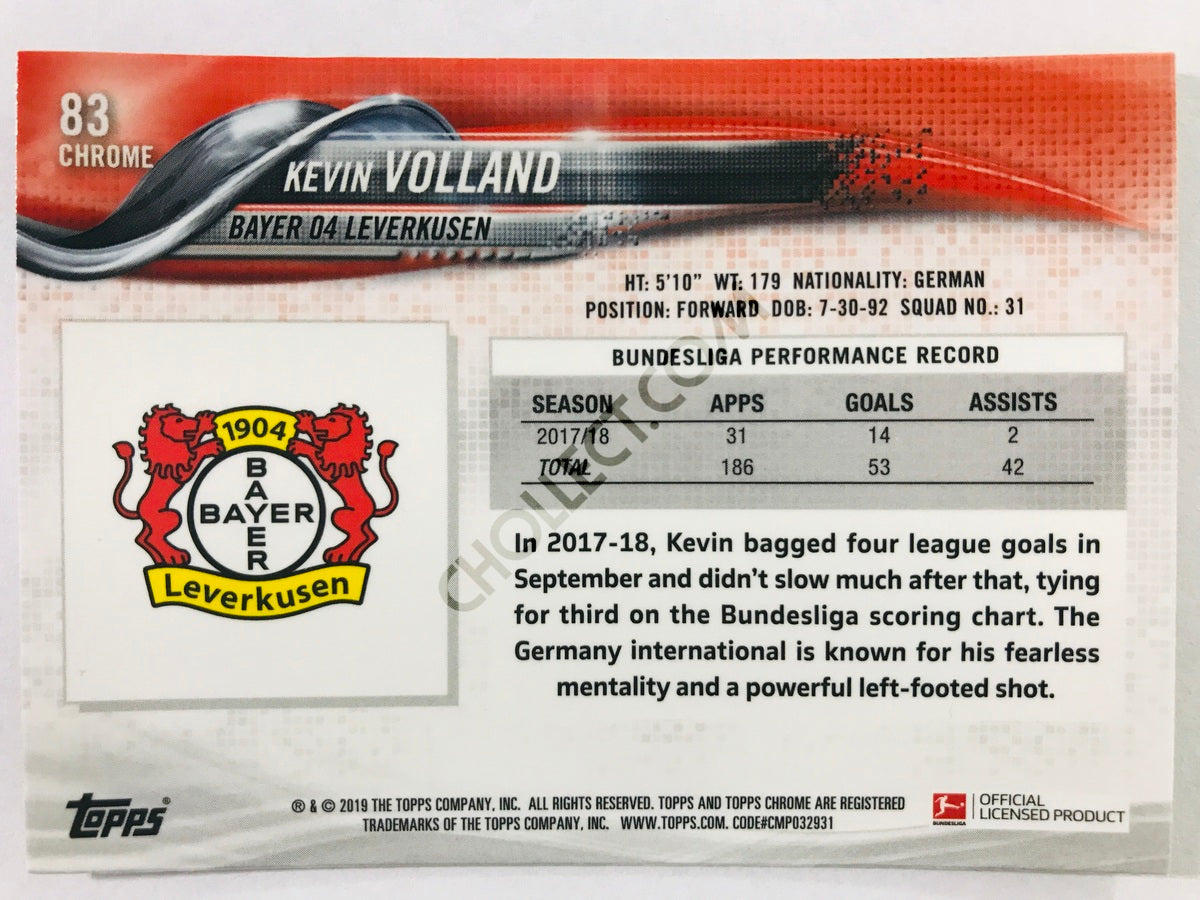 Kevin Volland - Bayer 04 Leverkusen 2018-19 Topps Chrome Bundesliga #83