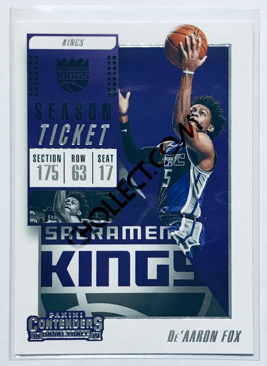 De'Aaron Fox - Sacramento Kings 2018-19 Panini Contenders #17