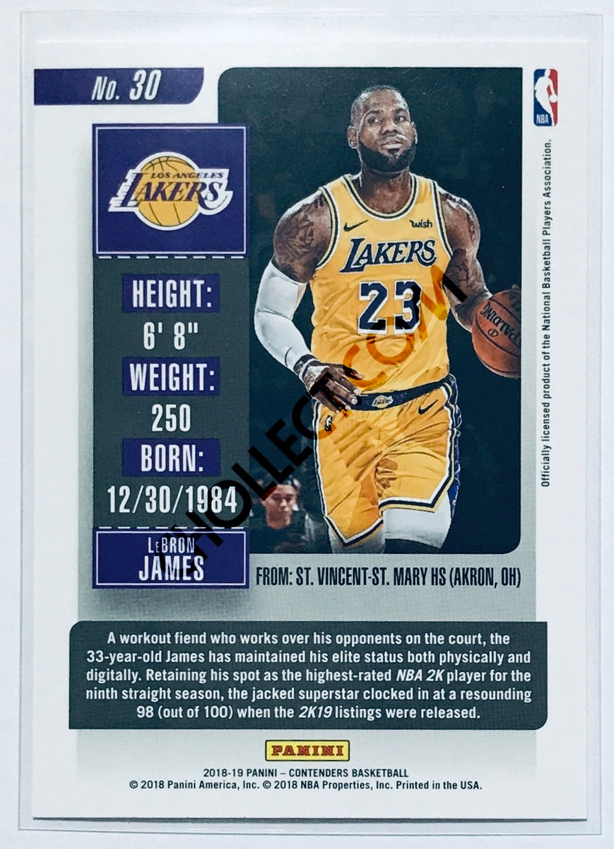 LeBron James - Los Angeles Lakers 2018-19 Panini Contenders #30