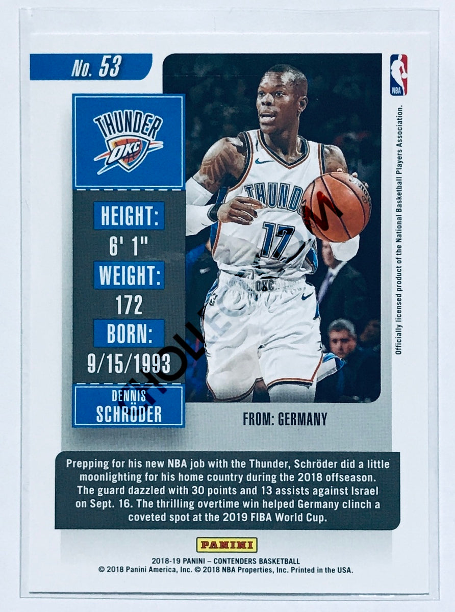 Dennis Schröder - Oklahoma City Thunder 2018-19 Panini Contenders #53