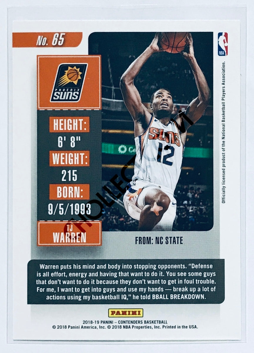 T.J. Warren - Phoenix Suns 2018-19 Panini Contenders #65
