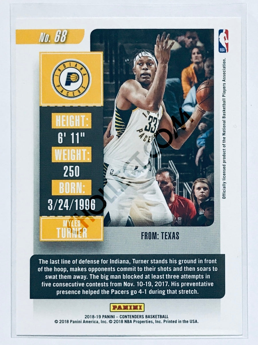 Myles Turner - Indiana Pacers 2018-19 Panini Contenders #68