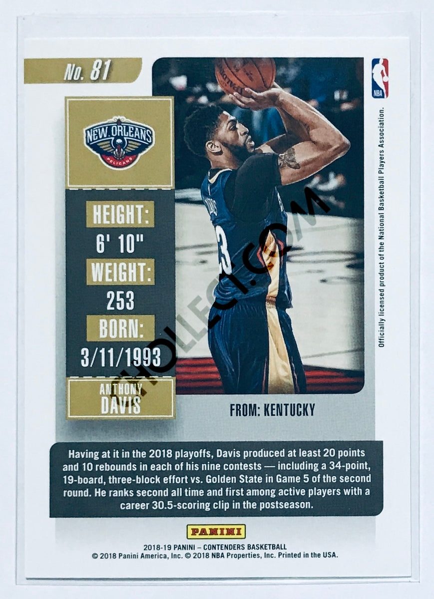 Anthony Davis - New Orleans Pelicans 2018-19 Panini Contenders #81