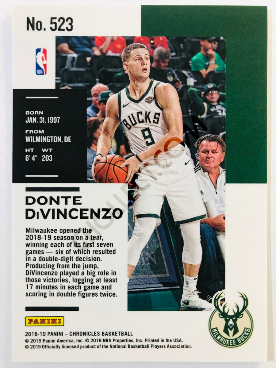 Donte DiVincenzo - Milwaukee Bucks 2018-19 Panini Chronicles RC Rookie Foil Optichrome #523