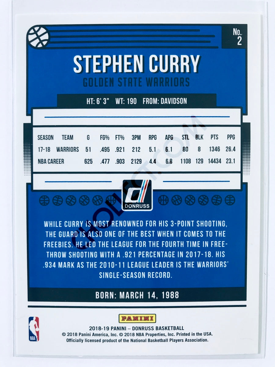 Stephen Curry - Golden State Warriors 2018-19 Panini Donruss #2