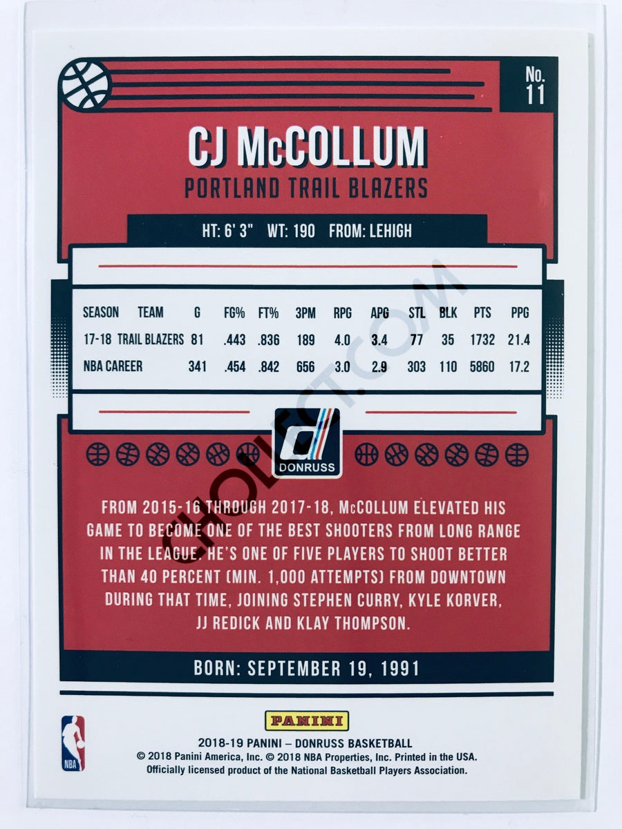 CJ McCollum - Portland Trail Blazers 2018-19 Panini Donruss #11