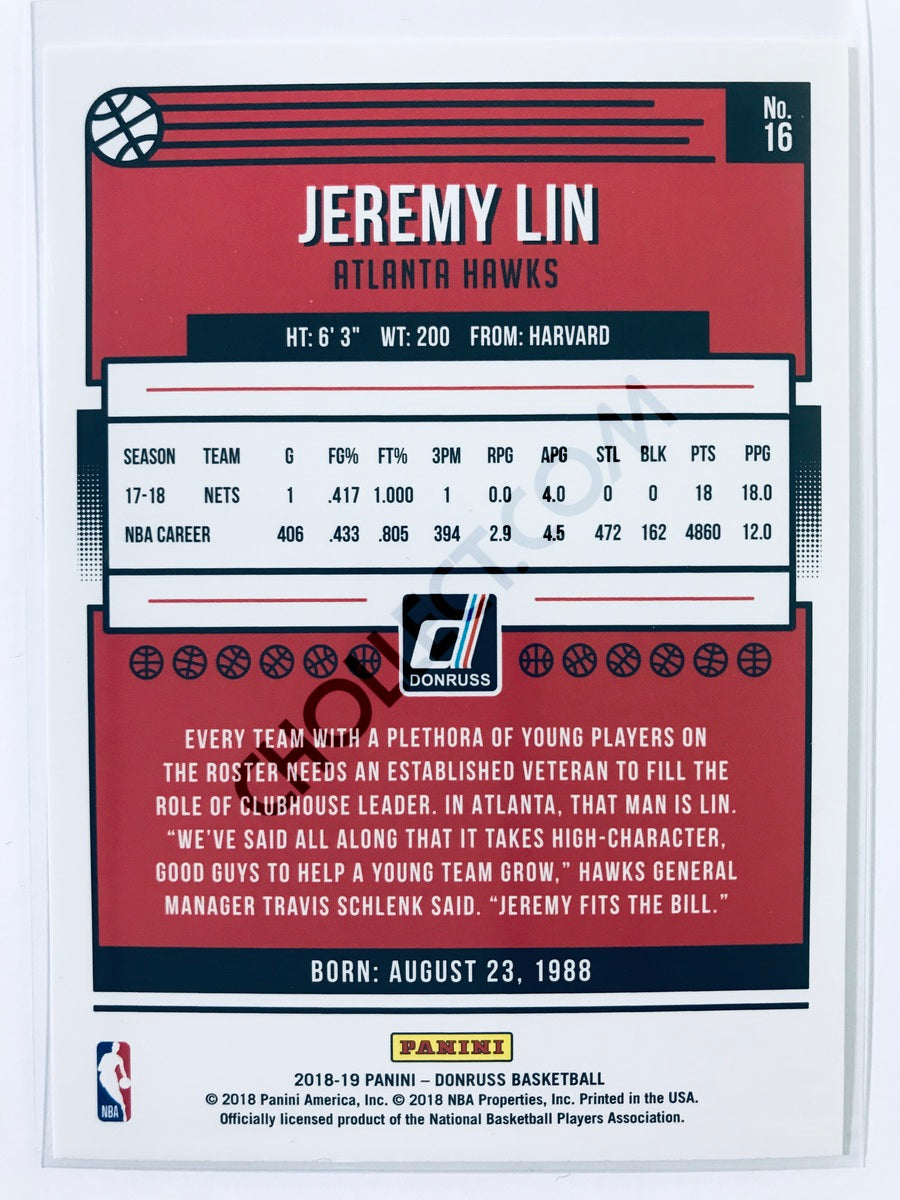 Jeremy Lin - Atlanta Hawks 2018-19 Panini Donruss #16