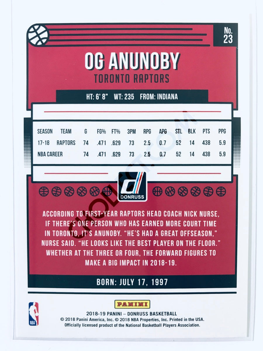 OG Anunoby - Toronto Raptors 2018-19 Panini Donruss #23