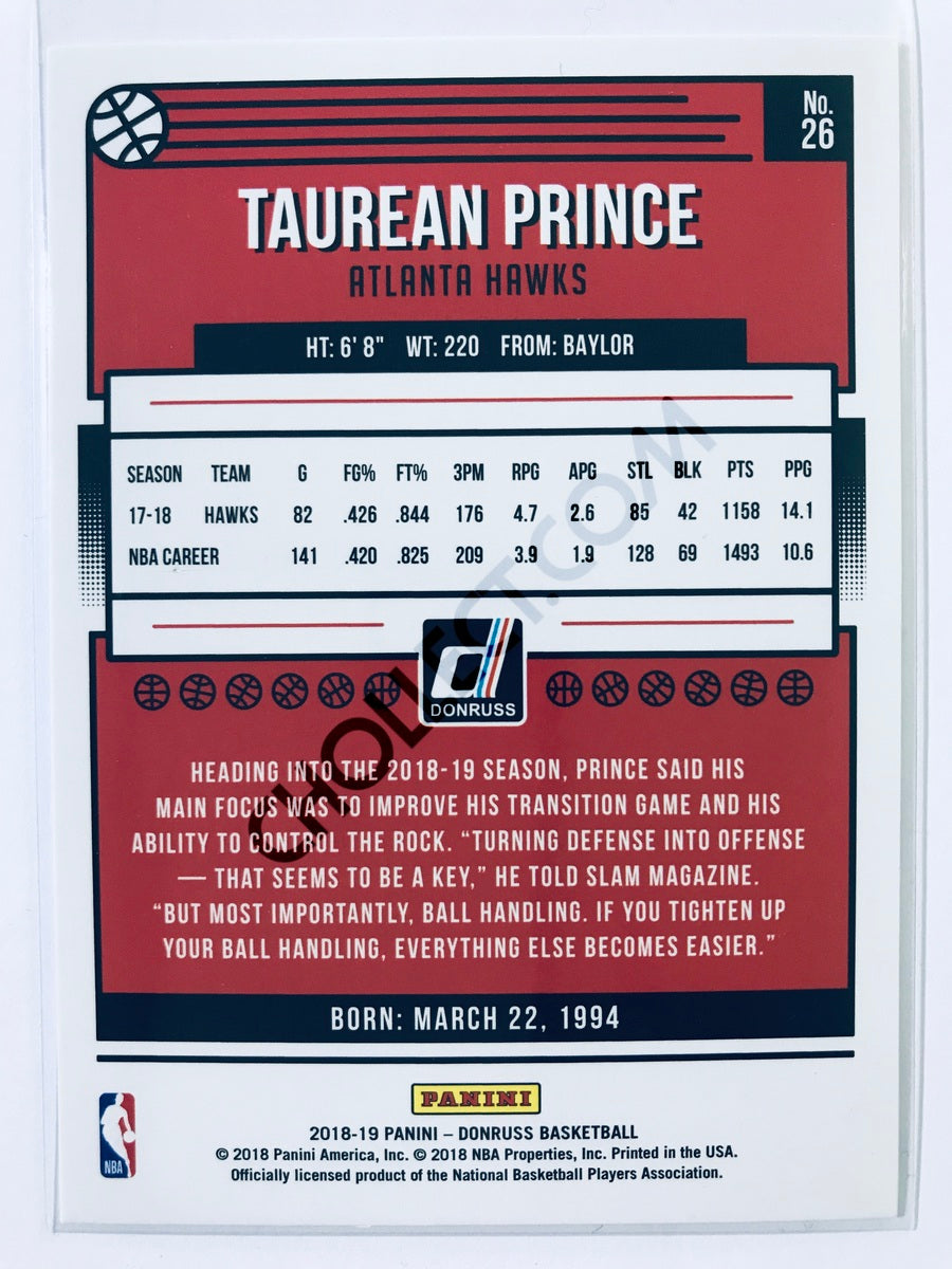 Taurean Prince - Atlanta Hawks 2018-19 Panini Donruss #26