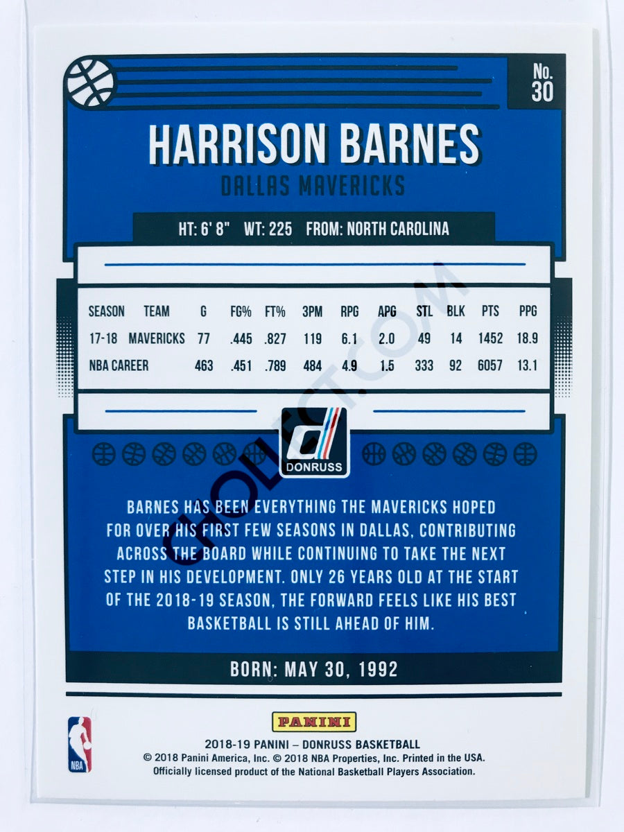 Harrison Barnes - Dallas Mavericks 2018-19 Panini Donruss #30