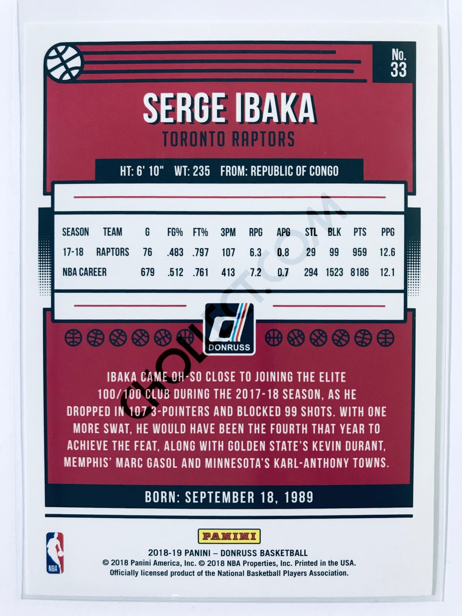 Serge Ibaka - Toronto Raptors 2018-19 Panini Donruss #33