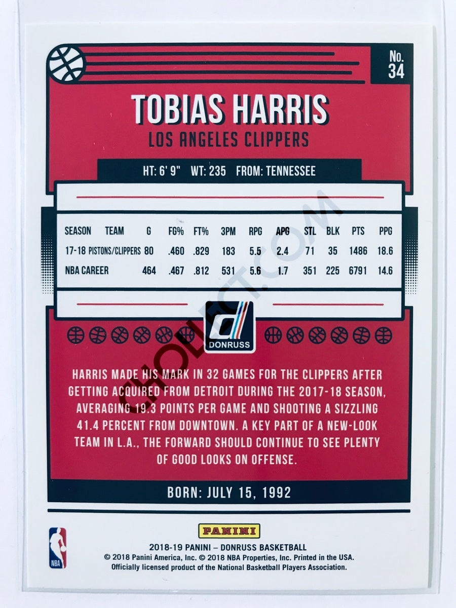 Tobias Harris - Los Angeles Clippers 2018-19 Panini Donruss #34