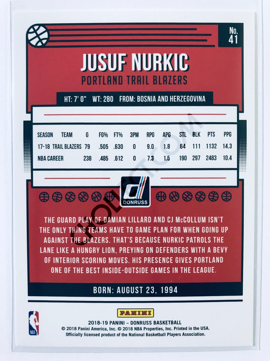 Jusuf Nurkic - Portland Trail Blazers 2018-19 Panini Donruss #41