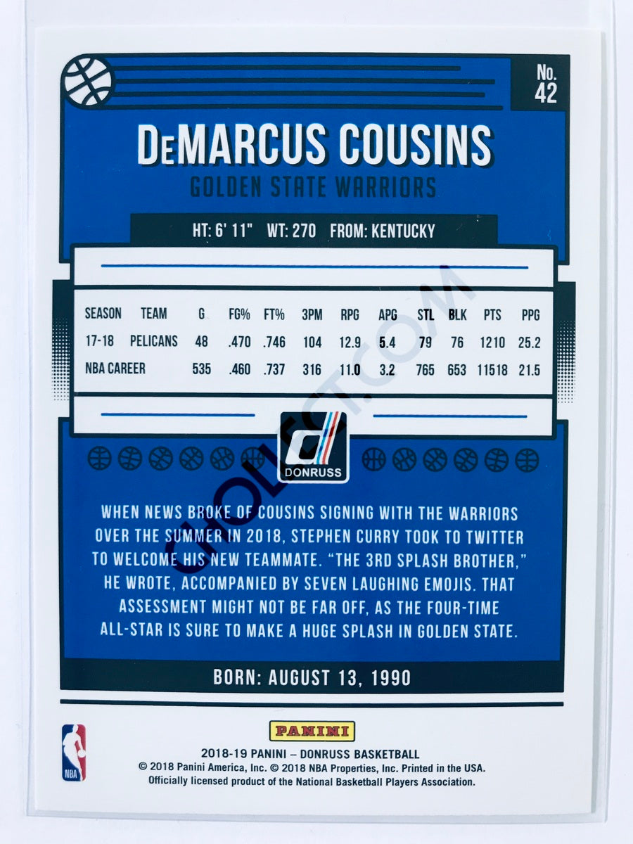 DeMarcus Cousins - Golden State Warriors 2018-19 Panini Donruss #42