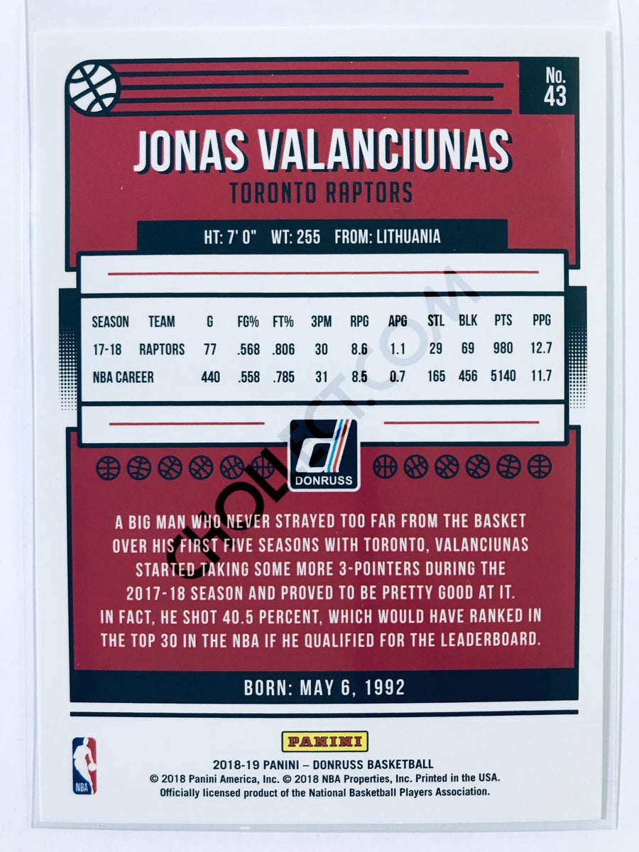 Jonas Valanciunas - Toronto Raptors 2018-19 Panini Donruss #43