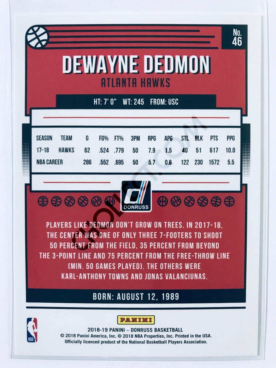 Dewayne Dedmon - Atlanta Hawks 2018-19 Panini Donruss #46