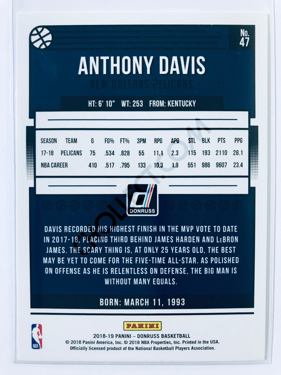 Anthony Davis - New Orleans Pelicans 2018-19 Panini Donruss #47