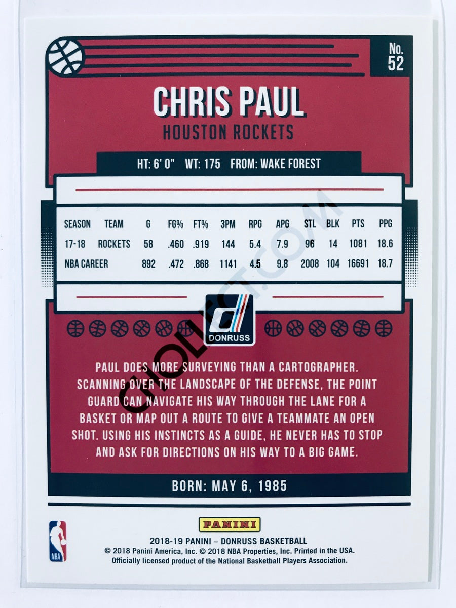 Chris Paul - Houston Rockets 2018-19 Panini Donruss #52