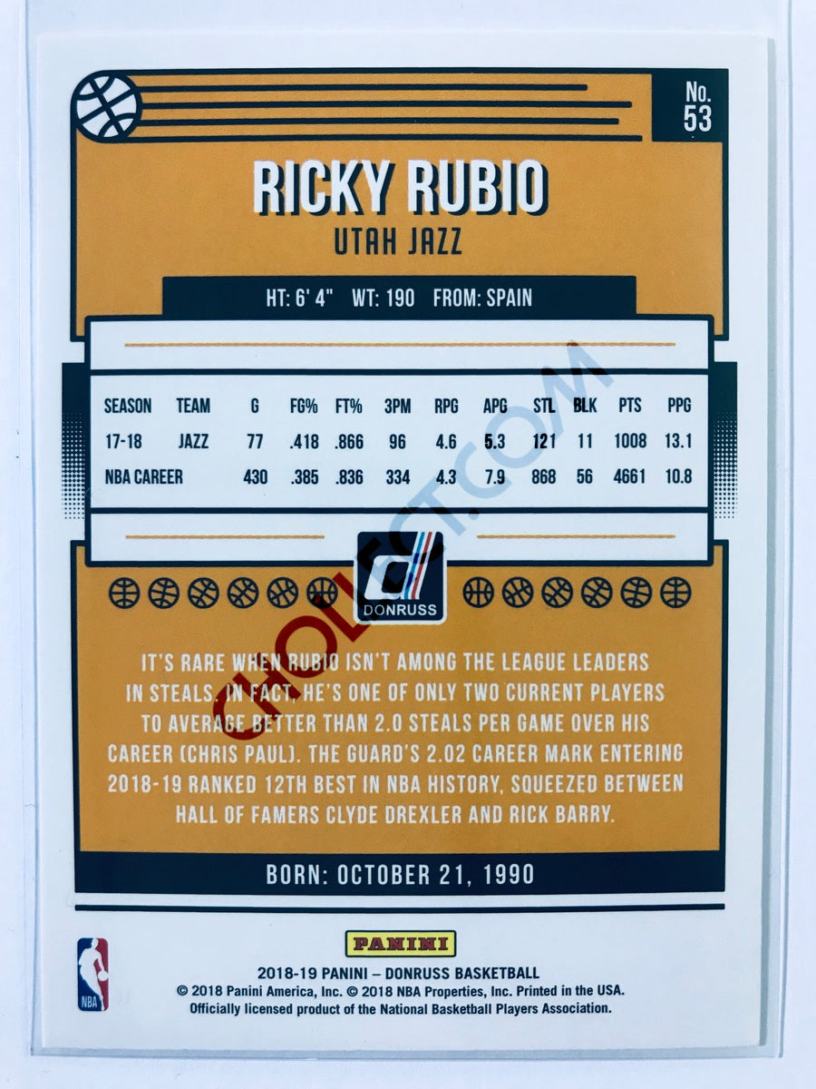 Ricky Rubio - Utah Jazz 2018-19 Panini Donruss #53