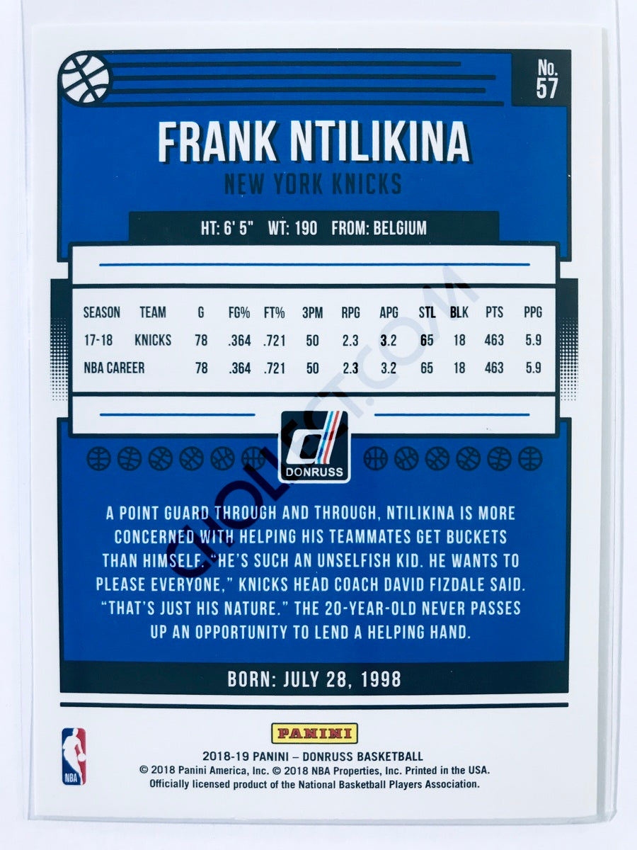 Frank Ntilikina - New York Knicks 2018-19 Panini Donruss #57