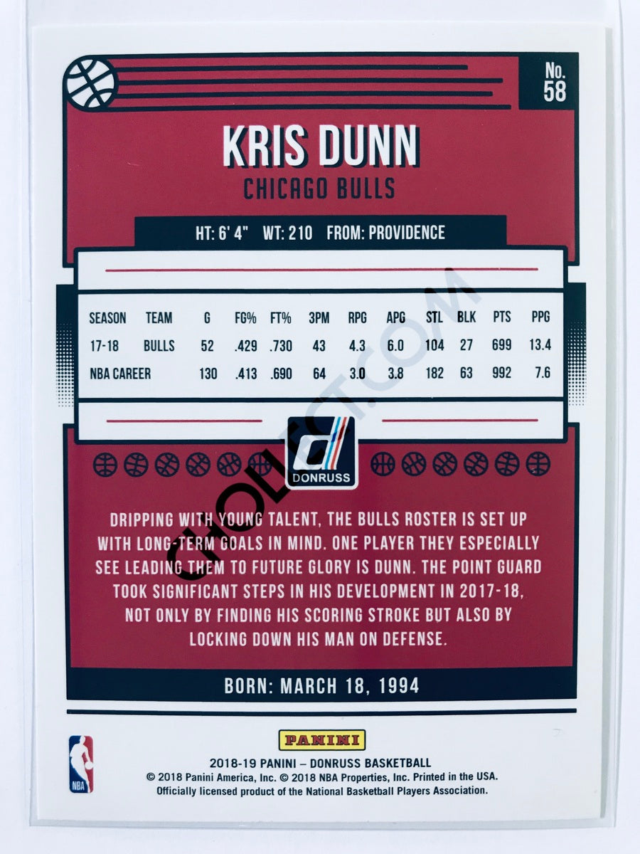 Kris Dunn - Chicago Bulls 2018-19 Panini Donruss #58