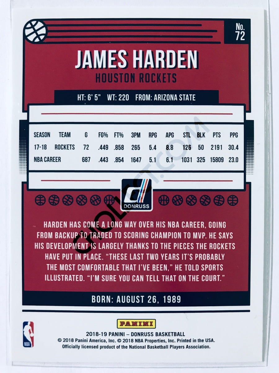 James Harden - Houston Rockets 2018-19 Panini Donruss #72