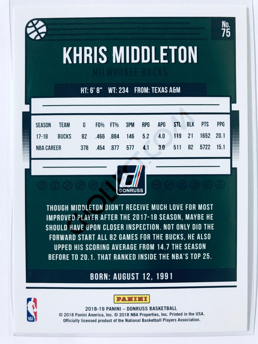 Khris Middleton - Milwaukee Bucks 2018-19 Panini Donruss #75