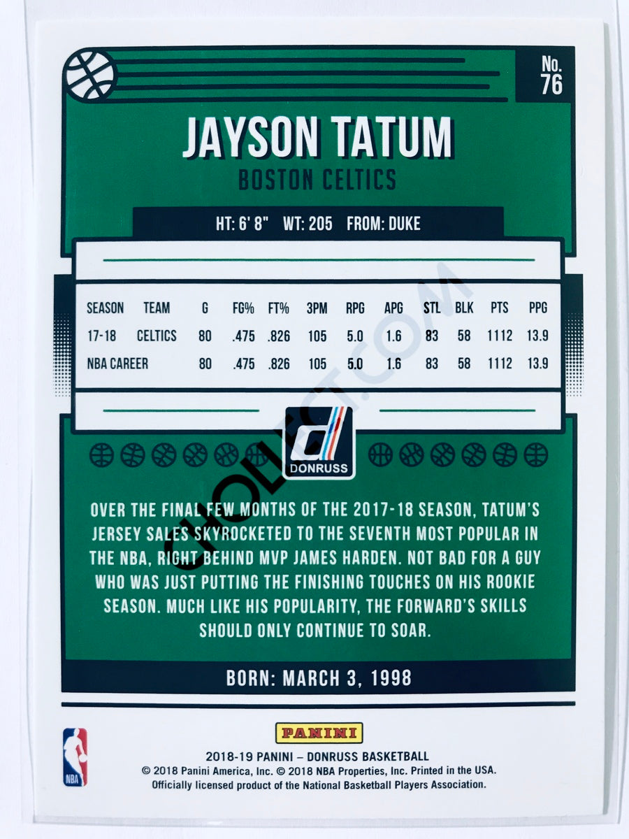 Jayson Tatum - Boston Celtics 2018-19 Panini Donruss #76