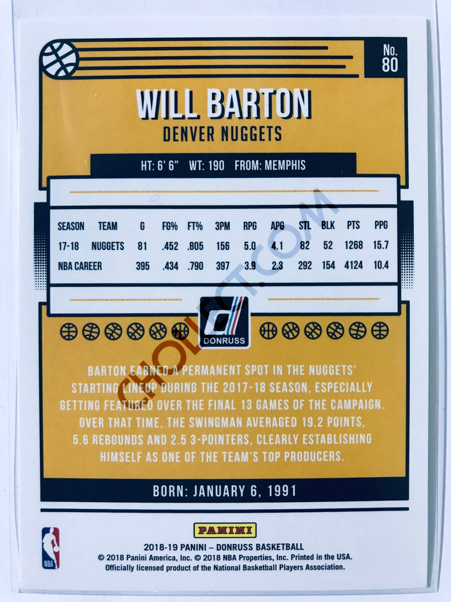 Will Barton - Denver Nuggets 2018-19 Panini Donruss #80