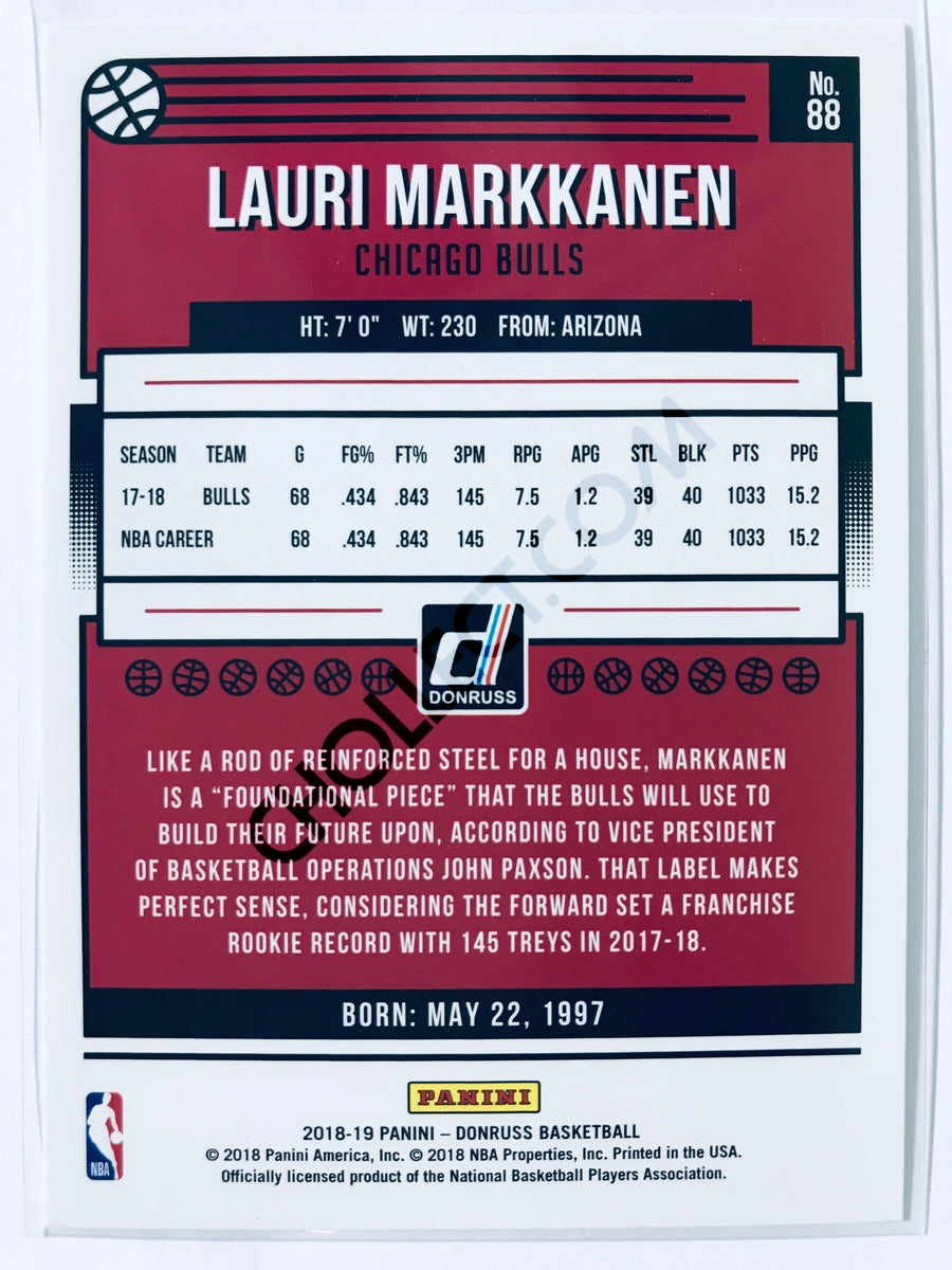 Lauri Markkanen - Chicago Bulls 2018-19 Panini Donruss #88