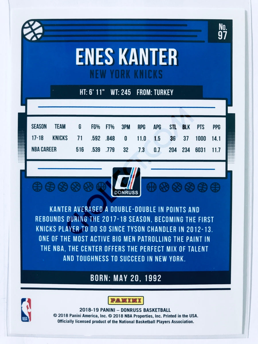 Enes Kanter - New York Knicks 2018-19 Panini Donruss #97