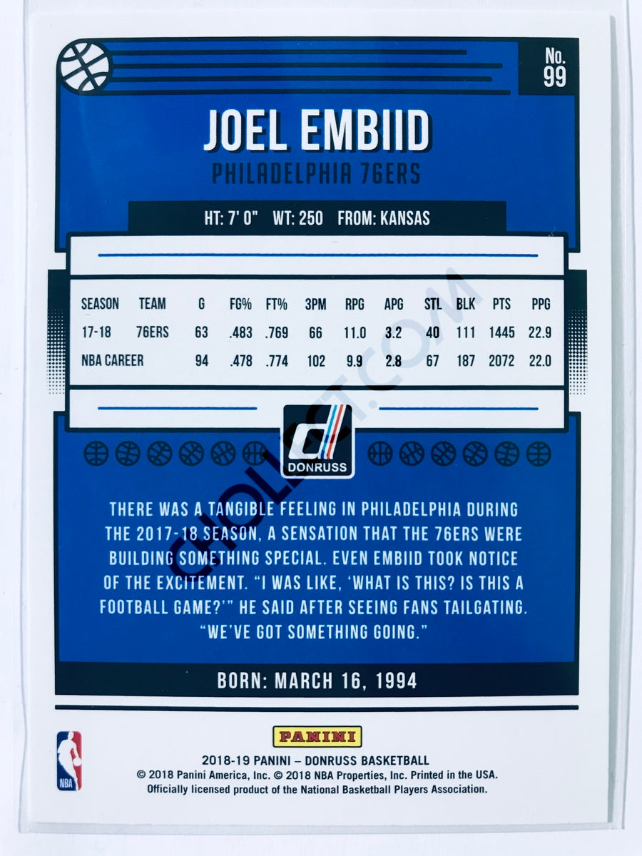 Joel Embiid - Philadelphia 76ers 2018-19 Panini Donruss #99
