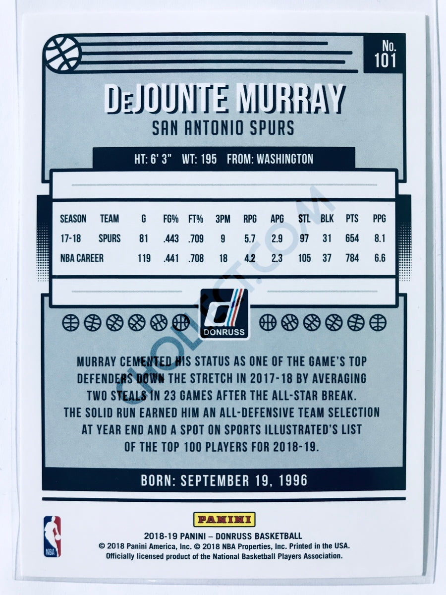 Dejounte Murray - San Antonio Spurs 2018-19 Panini Donruss #101
