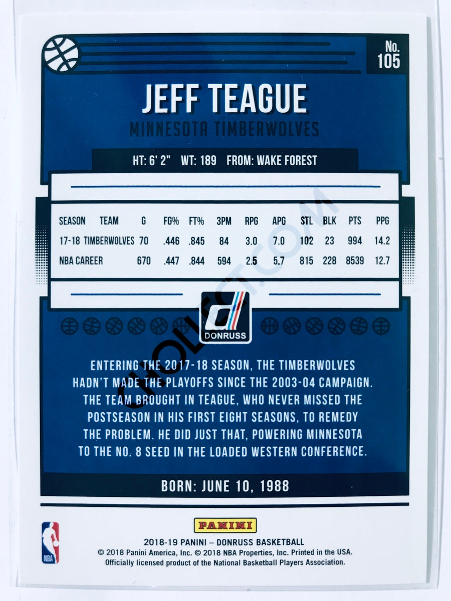 Jeff Teague - Minnesota Timberwolves 2018-19 Panini Donruss #105