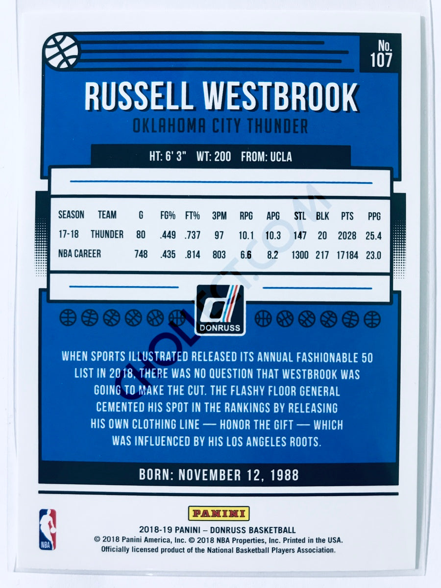 Russell Westbrook - Oklahoma City Thunder 2018-19 Panini Donruss #107