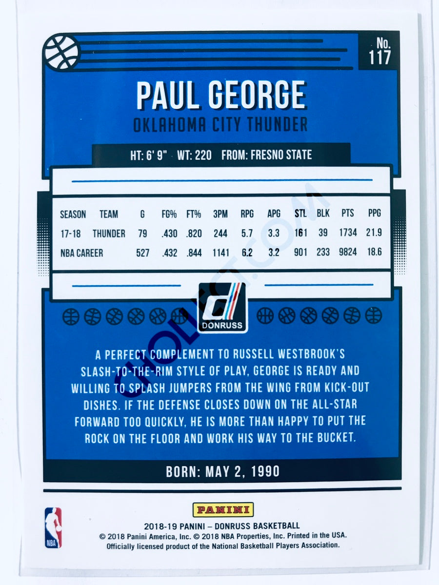 Paul George - Oklahoma City Thunder 2018-19 Panini Donruss #117
