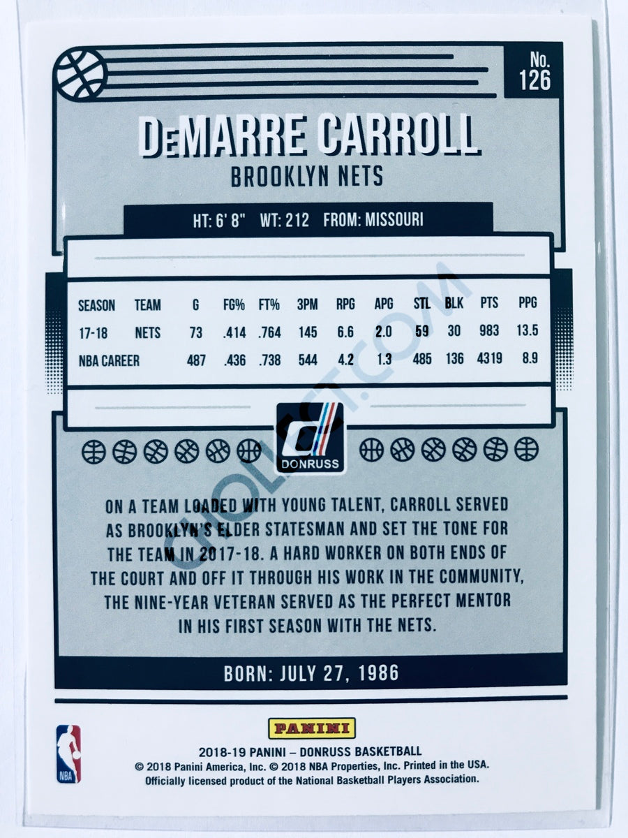 DeMarre Carroll - Brooklyn Nets 2018-19 Panini Donruss #126