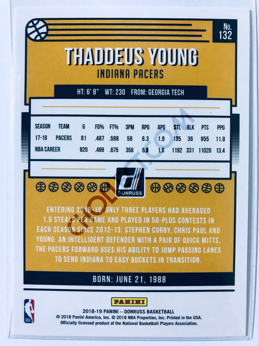 Thaddeus Young - Indiana Pacers 2018-19 Panini Donruss #132