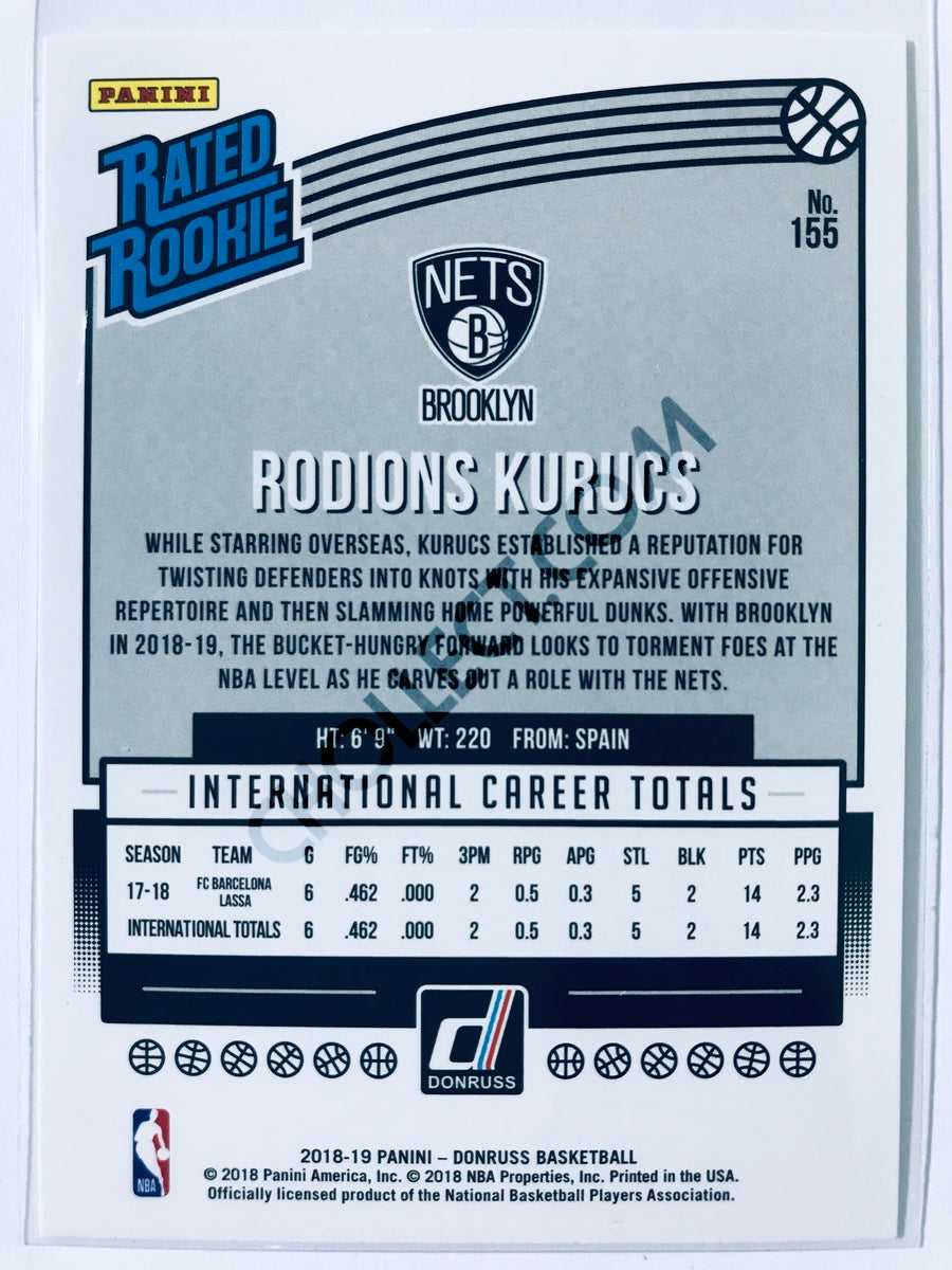 Rodions Kurucs - Brooklyn Nets 2018-19 Panini Donruss Rated Rookie #155