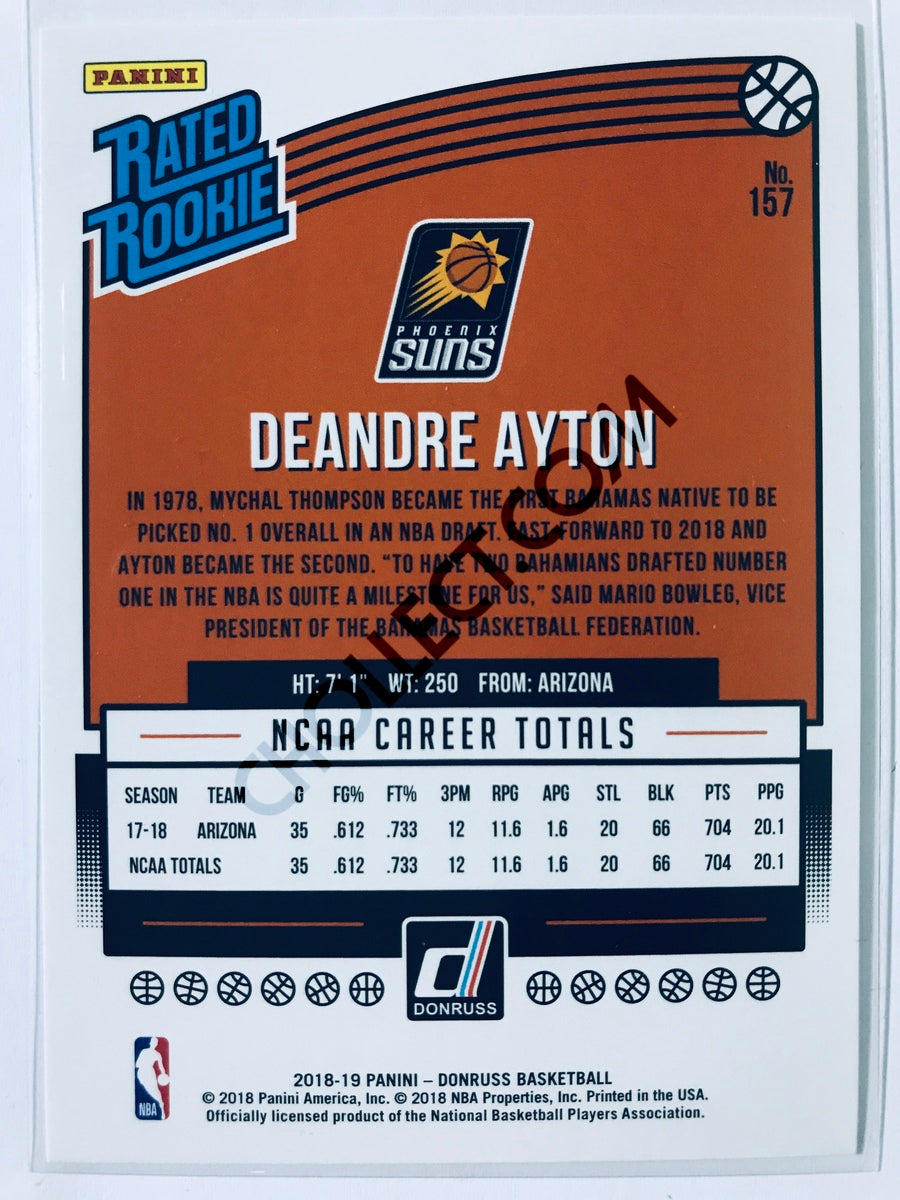 Deandre Ayton - Phoenix Suns 2018-19 Panini Donruss Rated Rookie #157