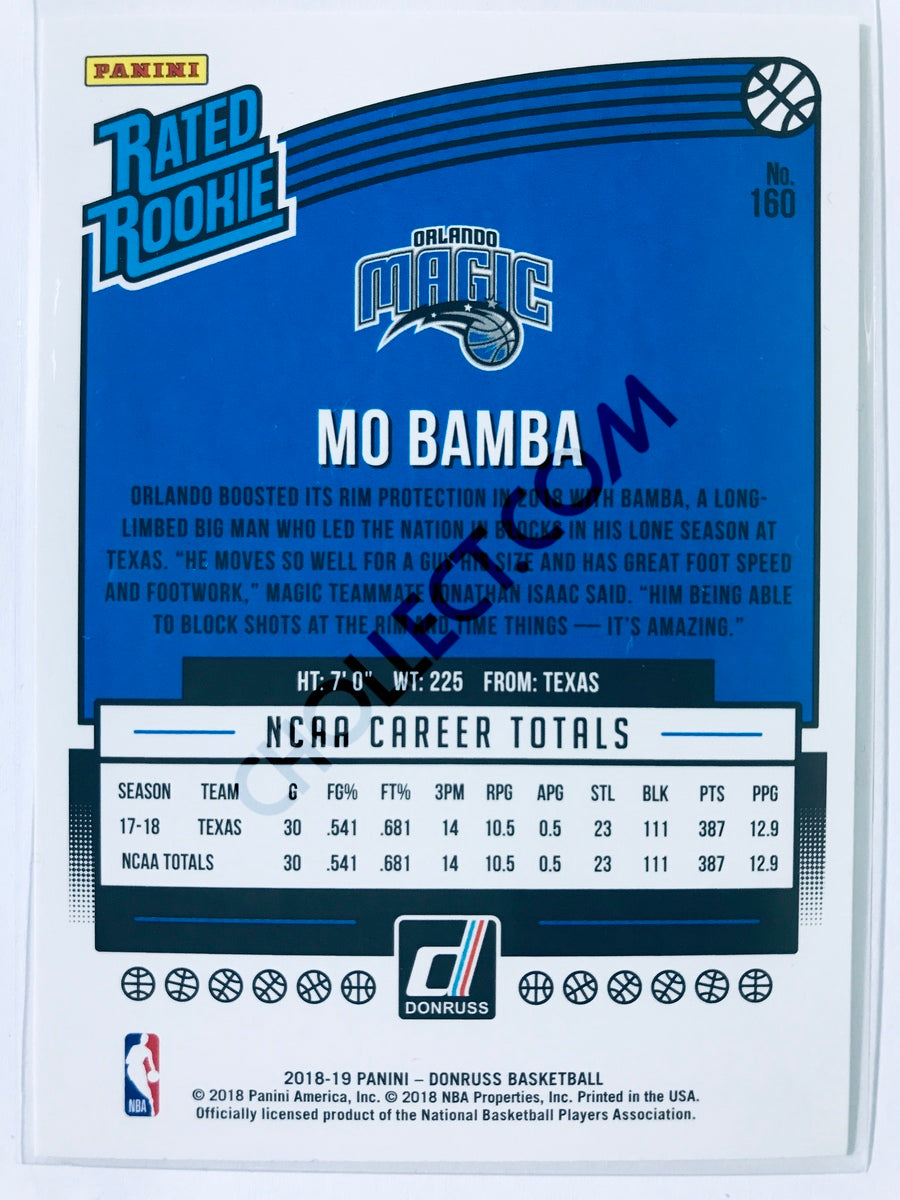 Mo Bamba - Orlando Magic 2018-19 Panini Donruss Rated Rookie #160