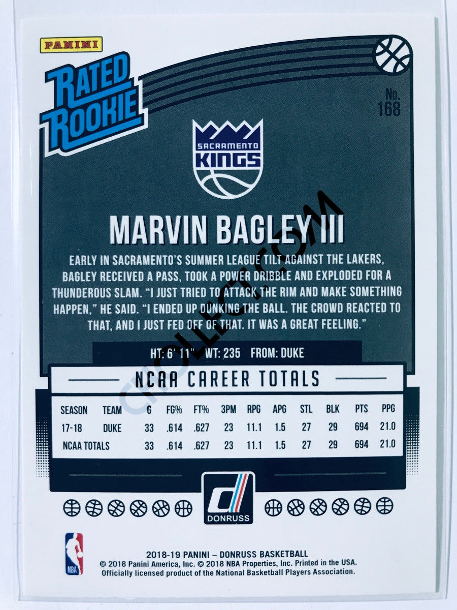Marvin Bagley III - Sacramento Kings 2018-19 Panini Donruss Rated Rookie #168
