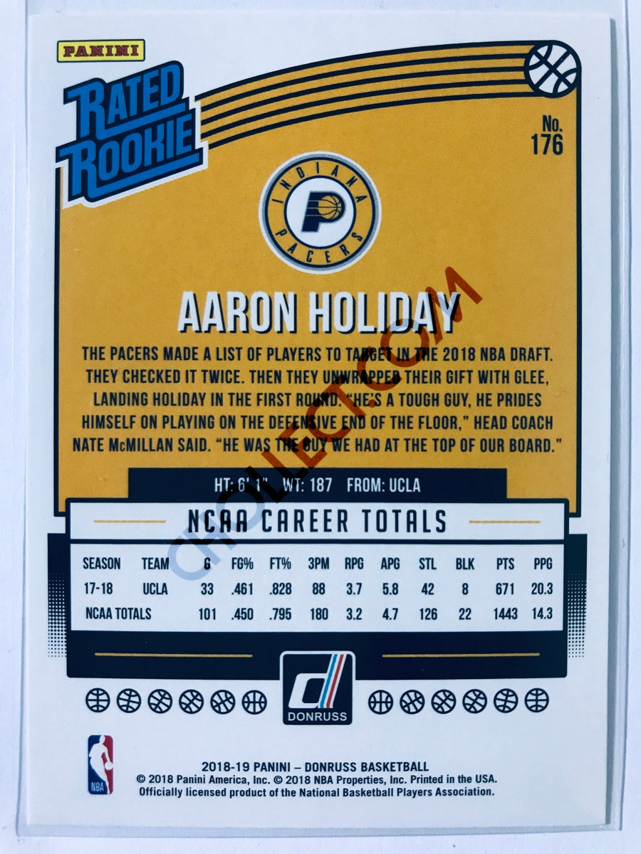 Aaron Holiday - Indiana Pacers 2018-19 Panini Donruss Rated Rookie #176