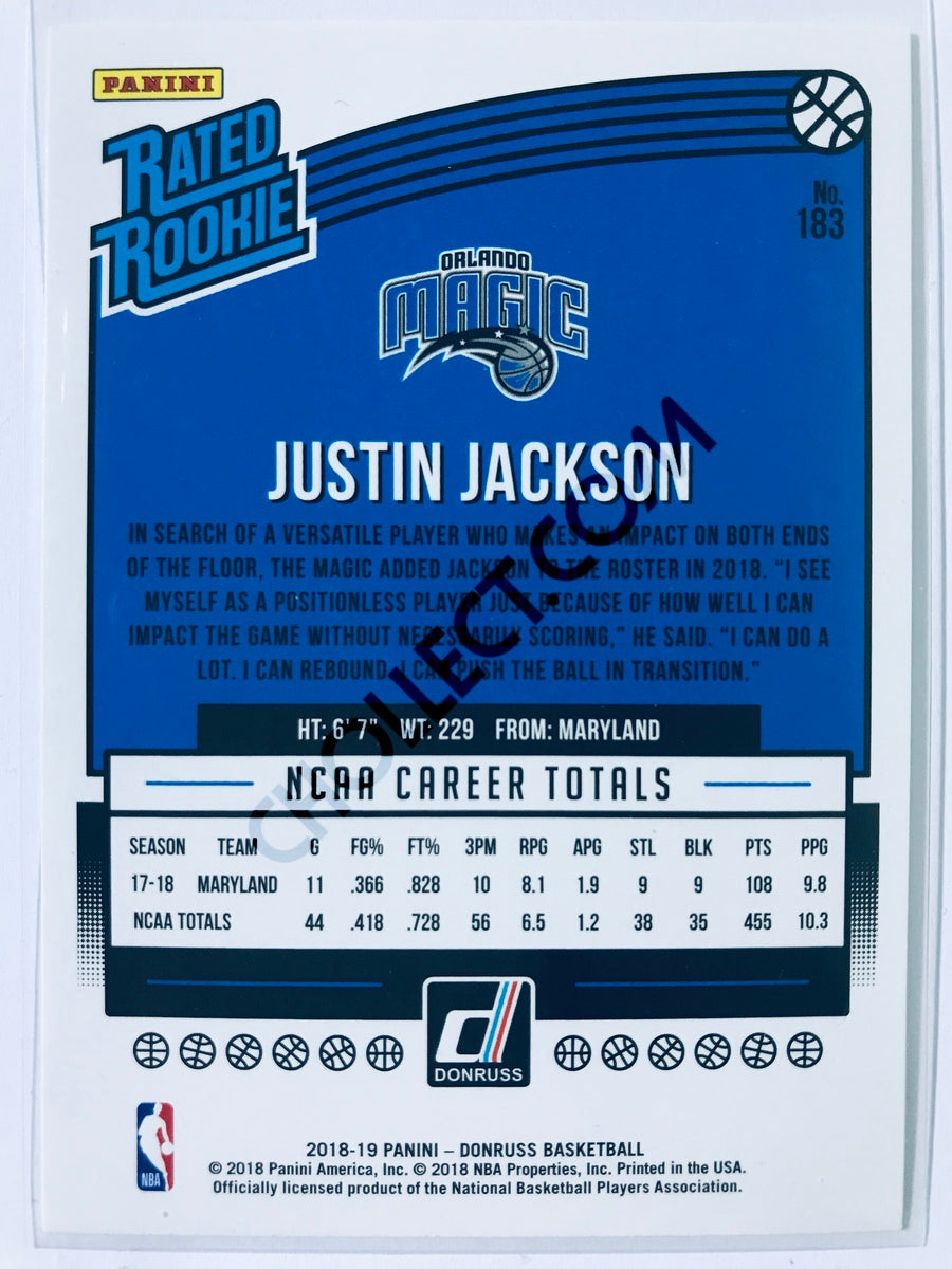 Justin Jackson - Orlando Magic 2018-19 Panini Donruss Rated Rookie #183