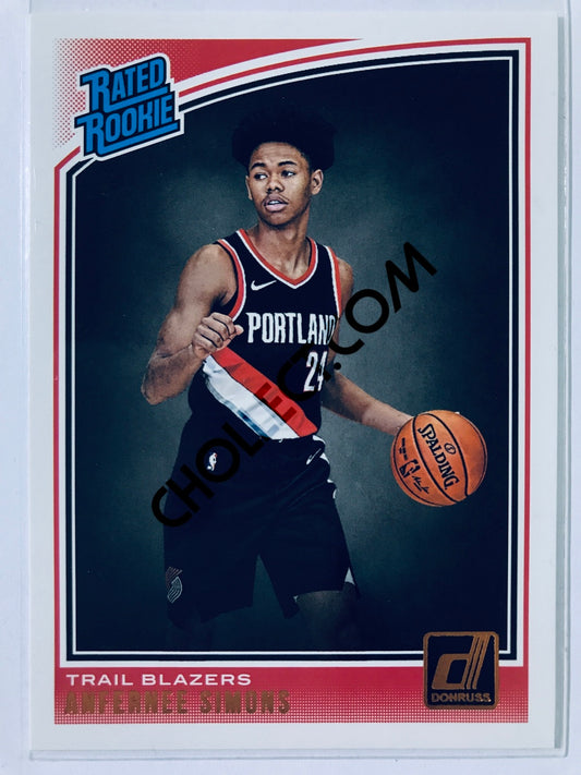 Anfernee Simons - Portland Trail Blazers 2018-19 Panini Donruss Rated Rookie #186